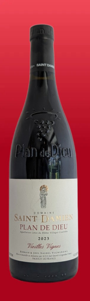 Saint Damien -- 2023 Plan de Dieu, Vieilles Vignes -- Grenache, Mouvedre (80/20) -- Cote Du Rhone